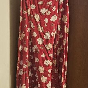 City Triangles Red Floral Maxi Skirt